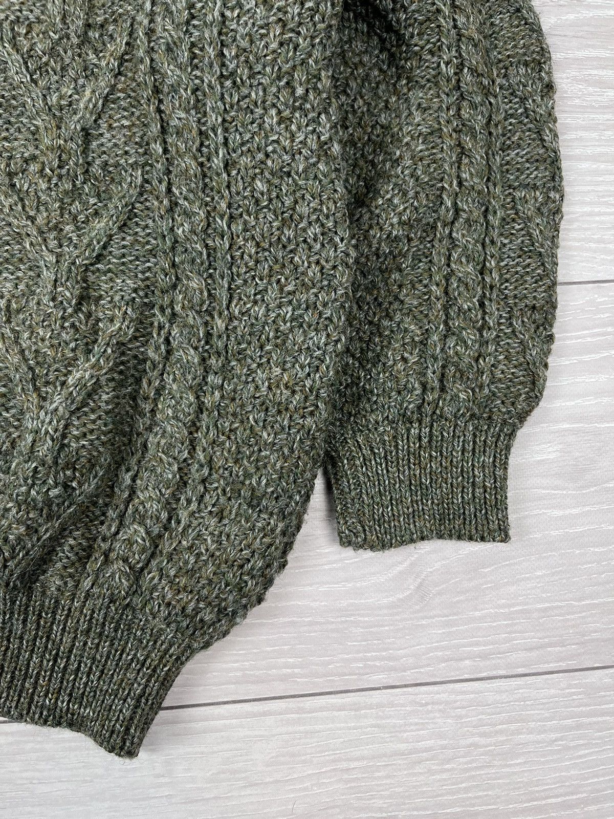 Vintage Acorn England Vintage 80s Cable Knit Wool Fisherman Sweater Size US L / EU 52-54 / 3 - 4 Thumbnail