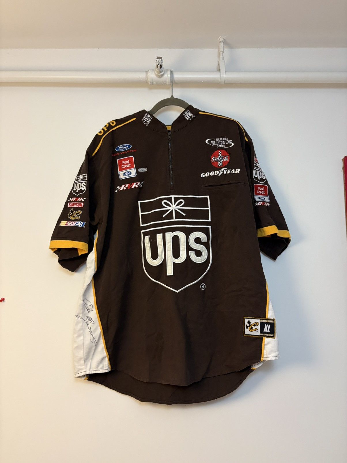 NASCAR Vintage Authentic UPS NASCAR 1/4 Zip Shirt XL Size US XL / EU 56 / 4 - 1 Thumbnail