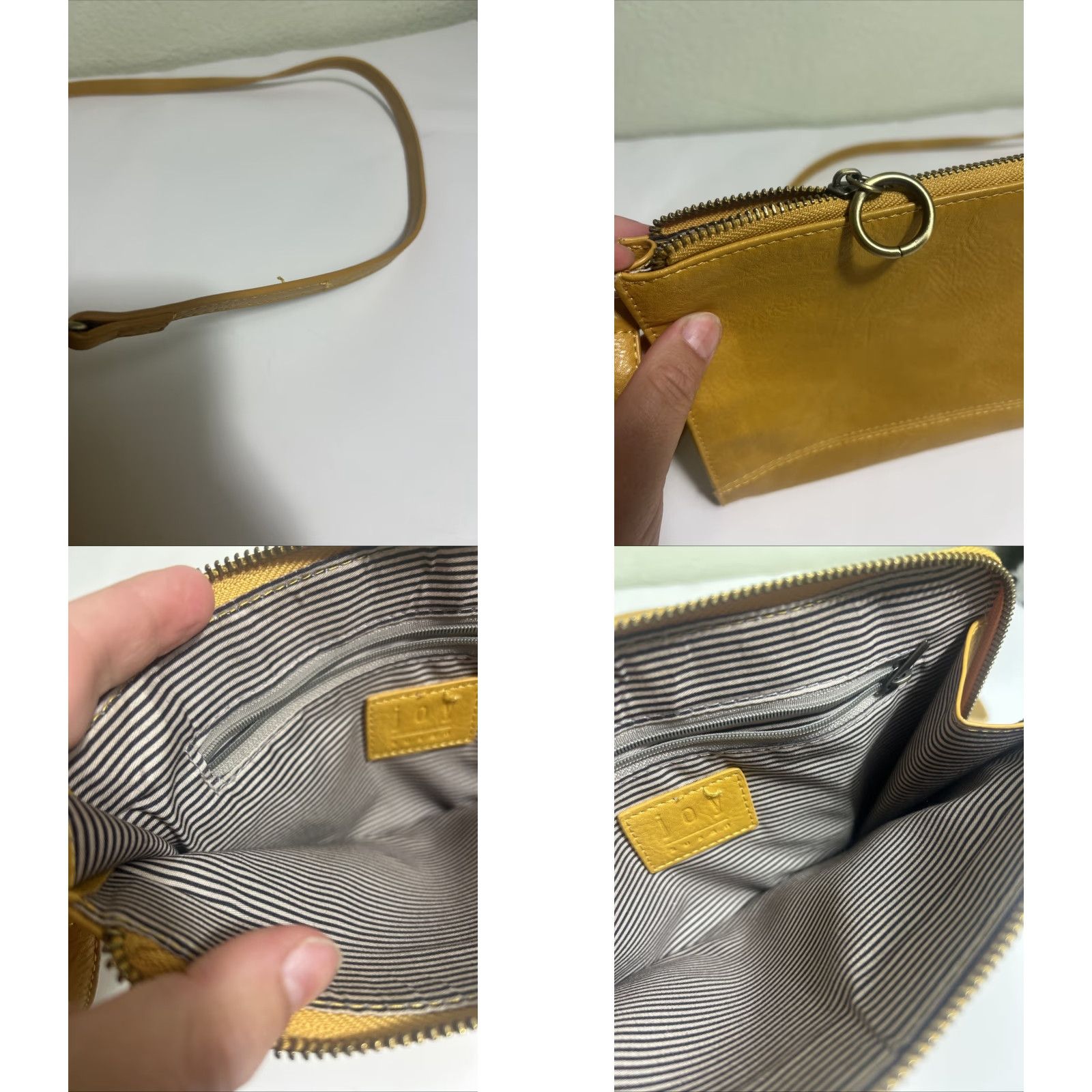 Vintage Sussan Susan Joy Yellow Crossbody Small Purse Crossbody Strap PU Faux Leather Women Small 9.5x6x1 Size ONE SIZE - 8 Thumbnail