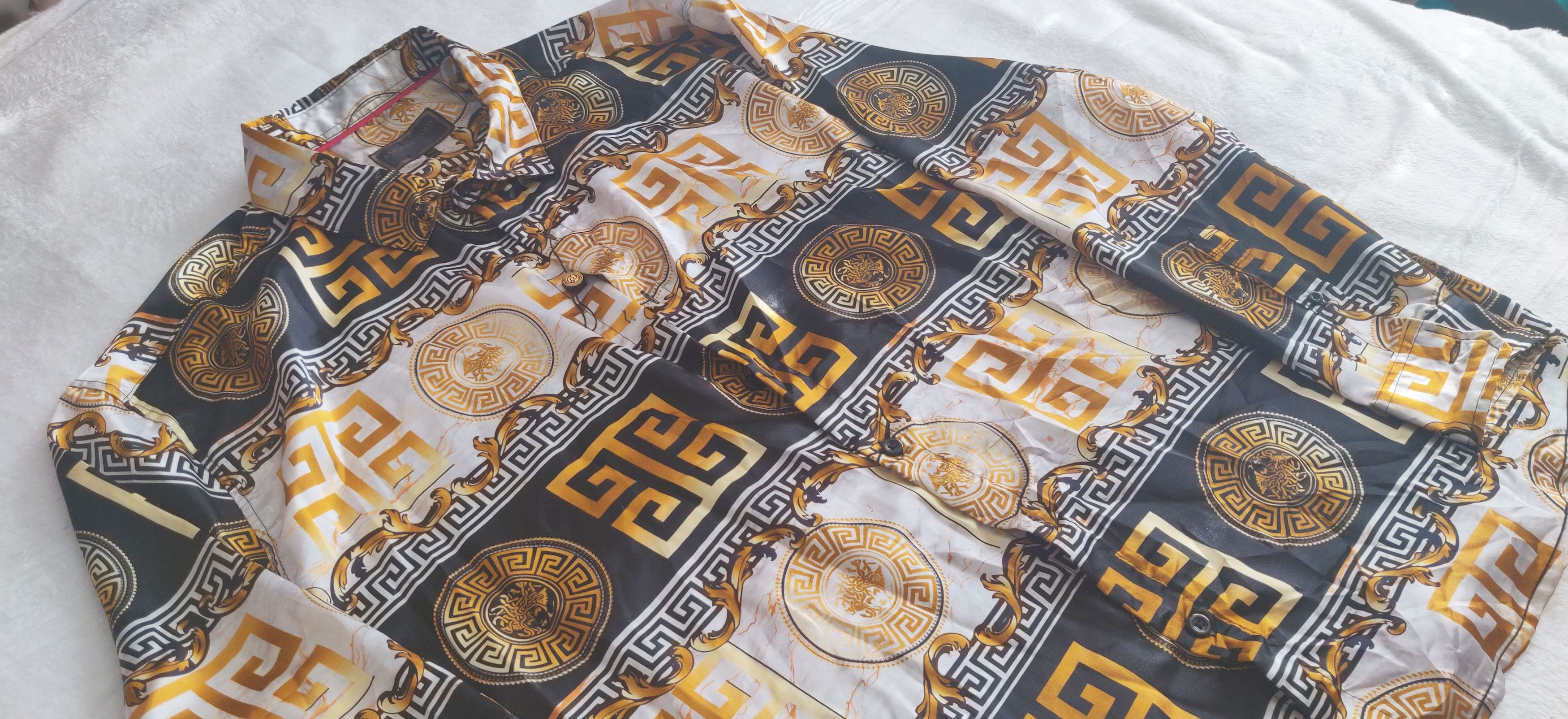 Other Baroque Gold Medusa 1990's Italian Designer Style Shirt Size US XL / EU 56 / 4 - 3 Thumbnail