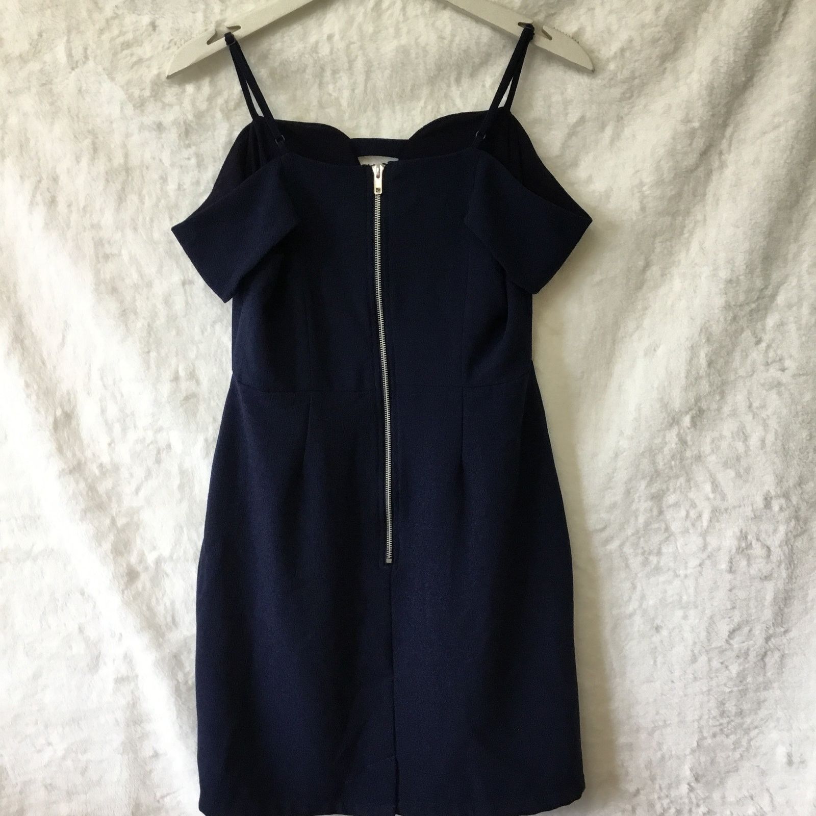 Other Storee Navy Blue Off-Shoulder Zip-Up Formal Dress Size M / US 6-8 / IT 42-44 - 13 Thumbnail