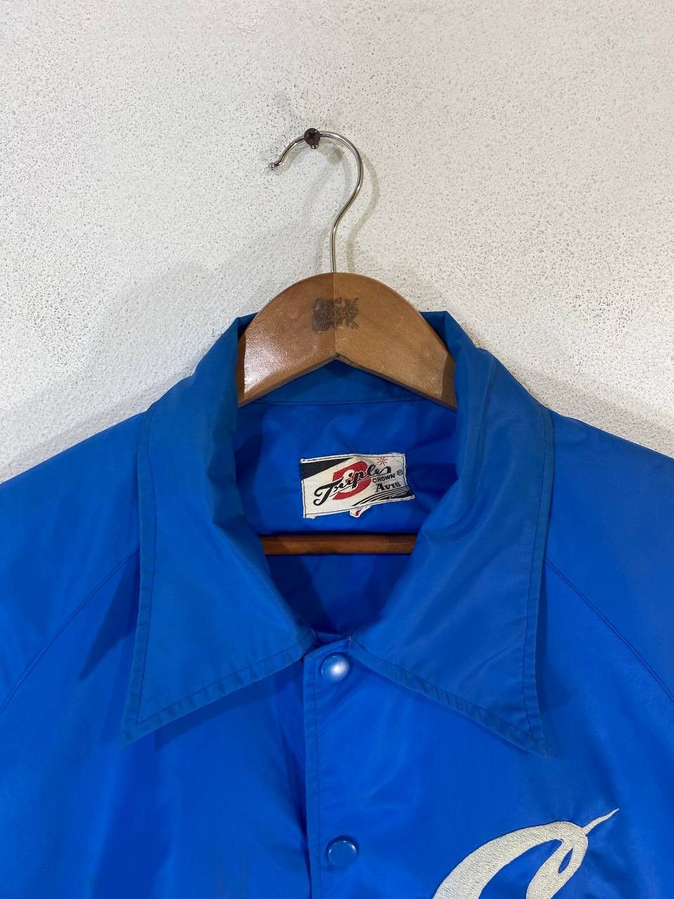 Japanese Brand vintage triple crown nylon varsity jacket very nice design Size US L / EU 52-54 / 3 - 3 Thumbnail