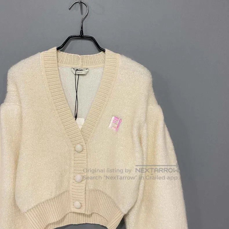 Fendi Fendi Embroidered Logo Mohair Knit Cardigan Size XS / US 0-2 / IT 36-38 - 2 Thumbnail