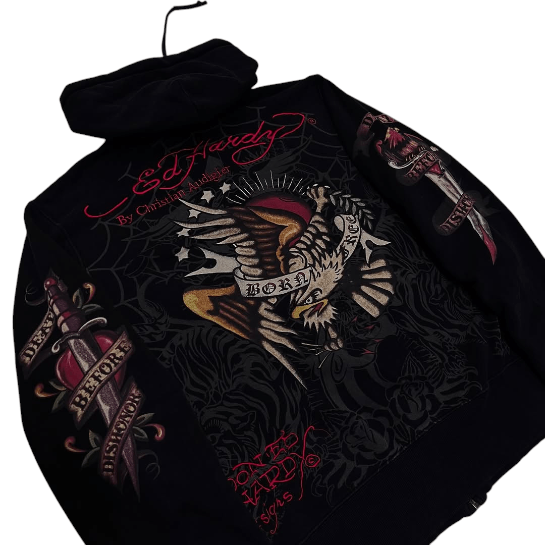 Christian Audigier × Ed Hardy Crazy 🔥 Vintage ED Hardy ' American Eagle 🦅' Zipper Jacket Size US M / EU 48-50 / 2 - 7 Thumbnail