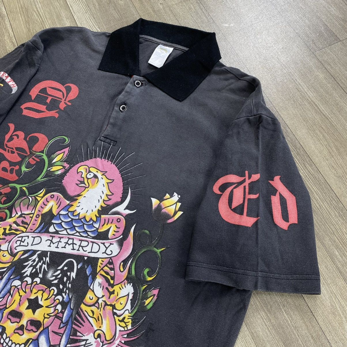 Ed Hardy Vintage Ed Hardy Christian Audigier Eagle & Tiger Polo Shirt Size US M / EU 48-50 / 2 - 4 Thumbnail