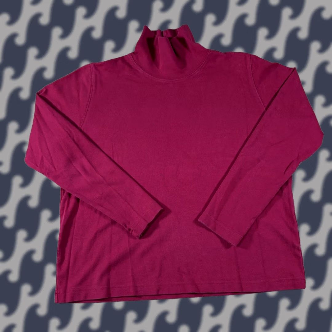 Lands' End Vintage Lands' End Mock Neck Long Sleeve Top Womens Small 6-8 Petite Turtleneck Red Size S / US 4 / IT 40 - 1 Thumbnail