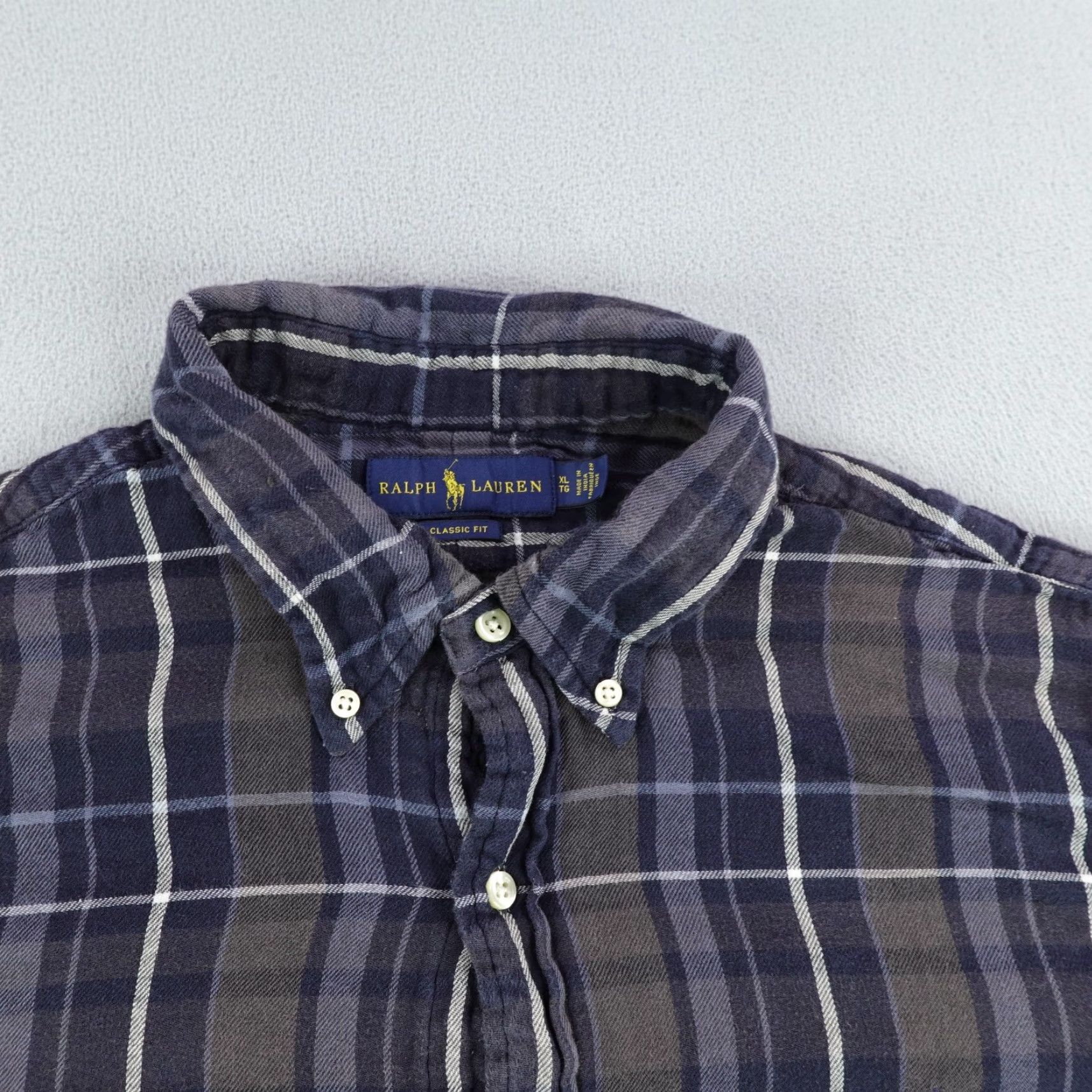 Ralph Lauren VINTAGE Ralph Lauren Shirt Mens XL Casual Long Sleeve Flannel Plaid Cotton Blue 90s Preppy Size US XL / EU 56 / 4 - 2 Thumbnail