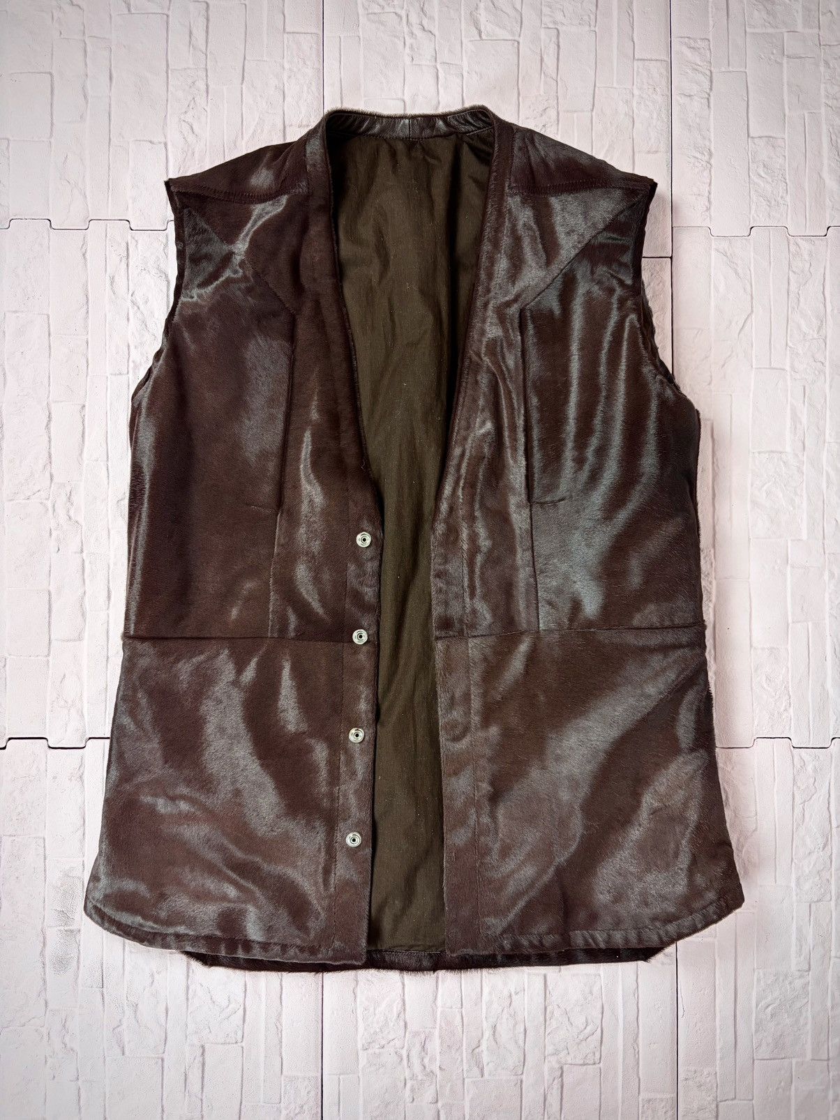 Rick Owens Rick owens calf hair vest Size L / US 10 / IT 46 - 1 Thumbnail