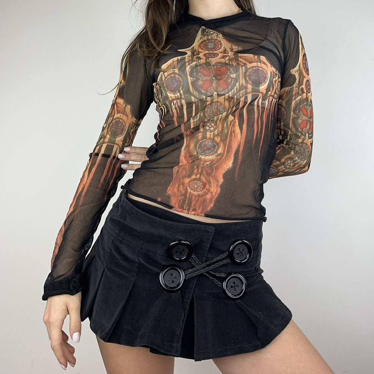 Jean Paul Gaultier Jean Paul Gaultier FW 1997 Cathedral Mesh Top Size ONE SIZE - 6 Thumbnail