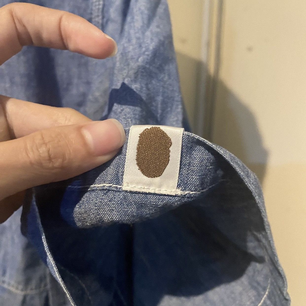 Bape Bape A Bathing Ape Rare Selvedge Chambray Denim Work Shirt Size US L / EU 52-54 / 3 - 9 Thumbnail