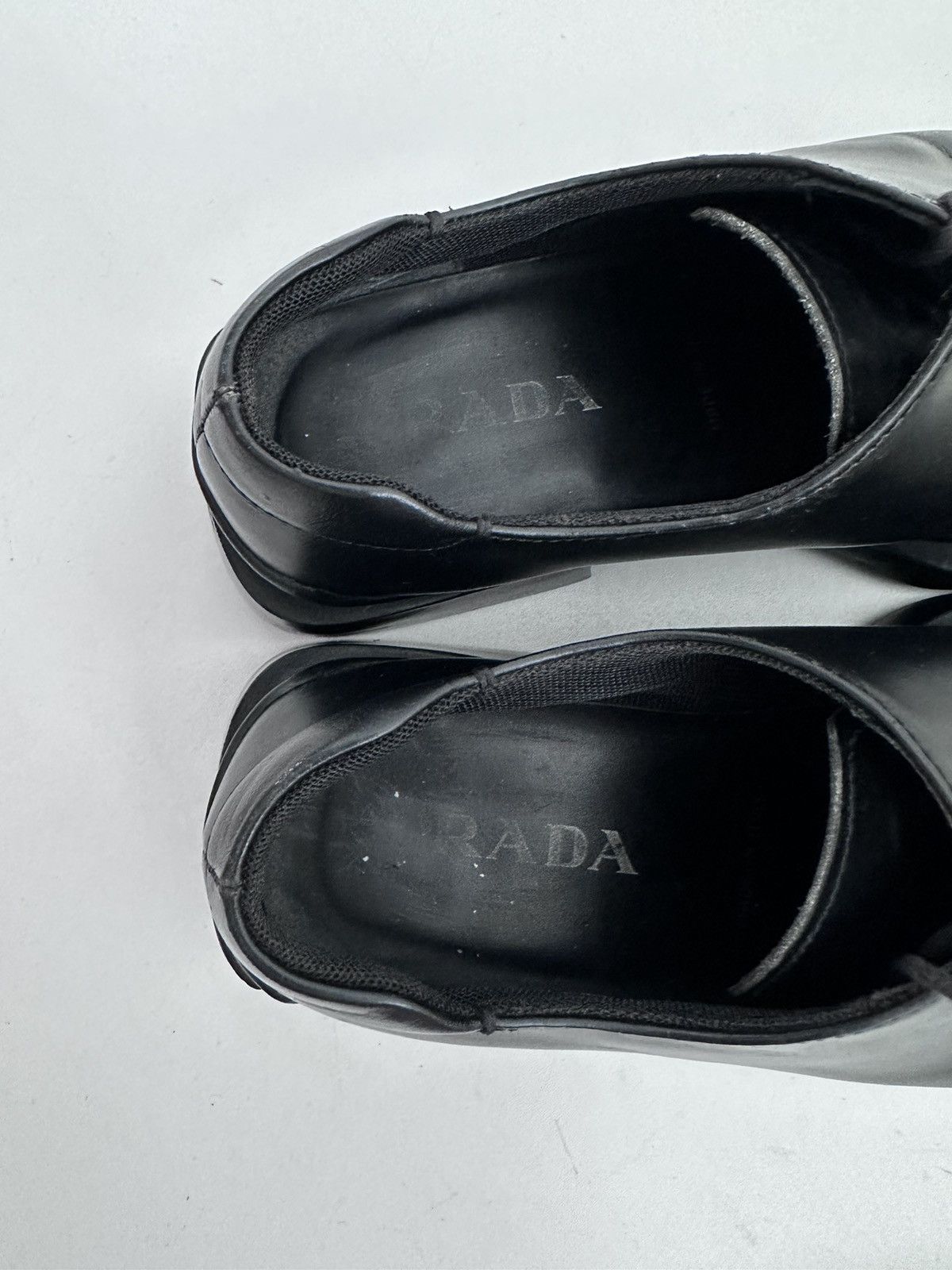PRADA Black Leather Vintage 90s Shoes Mens 7 1/2