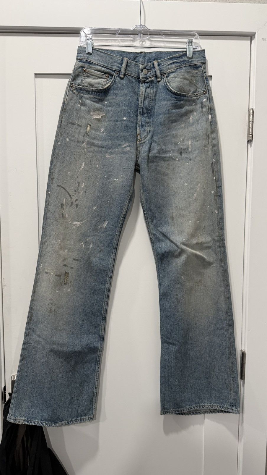 Acne Studios 2021 LOOSE BLUE PAINT SPLATTER JEANS Size US 29 - 1 Thumbnail