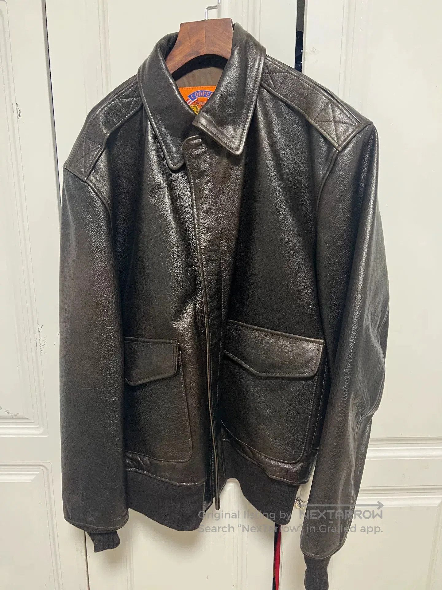 Wings + Horns Us Wings Leather A2 Flight Jacket. Size US XL / EU 56 / 4 - 1 Thumbnail