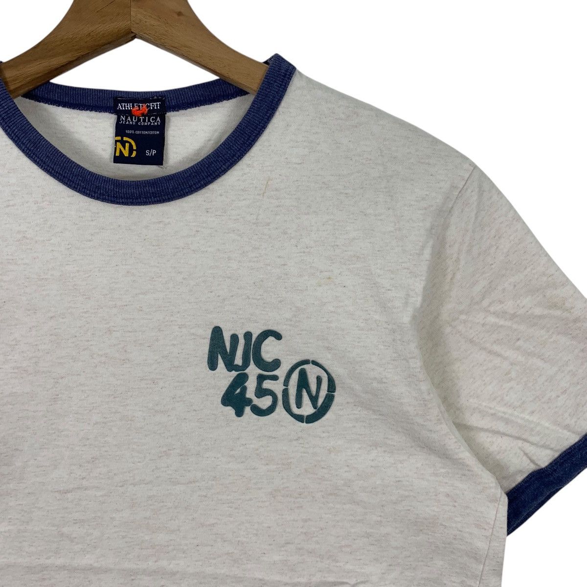 Nautica × Vintage Vintage Nautica Jeans Sailing Ringer Tee Shirt Size US S / EU 44-46 / 1 - 3 Thumbnail