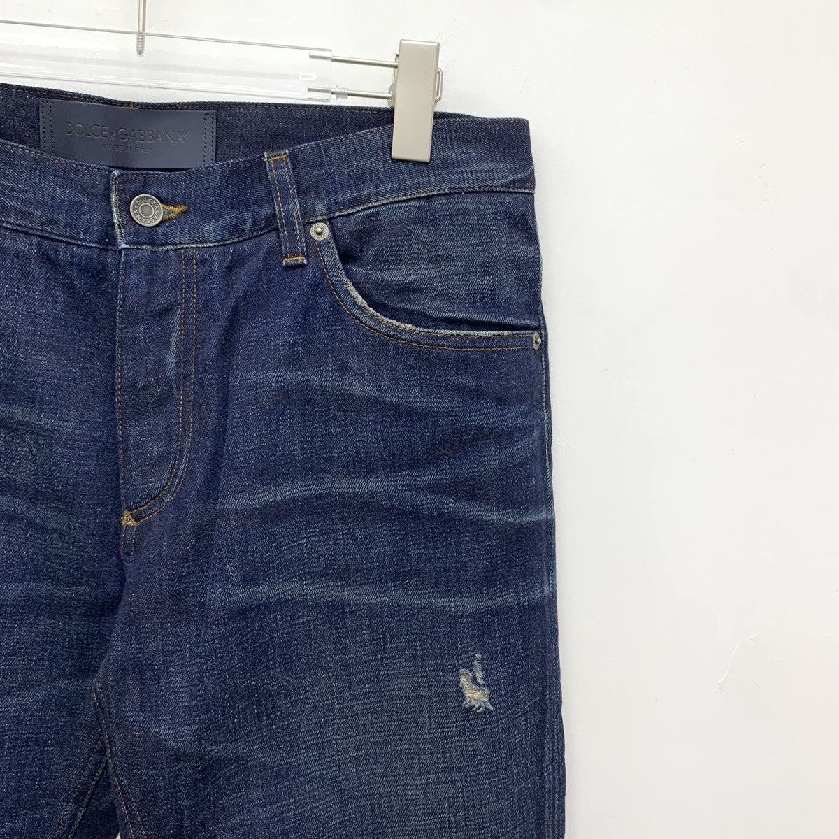 Dolce & Gabbana Dolce Gabbana Dark Blue Vintage Distressed Denim Pants K26WX Size US 36 / EU 52 - 3 Thumbnail