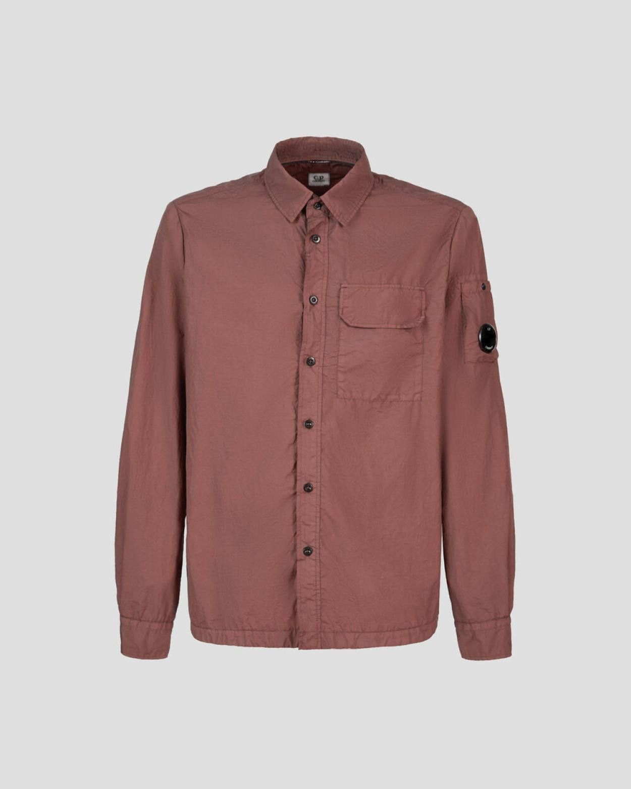 o1y1224 Solid Color Shirt in Brick Red