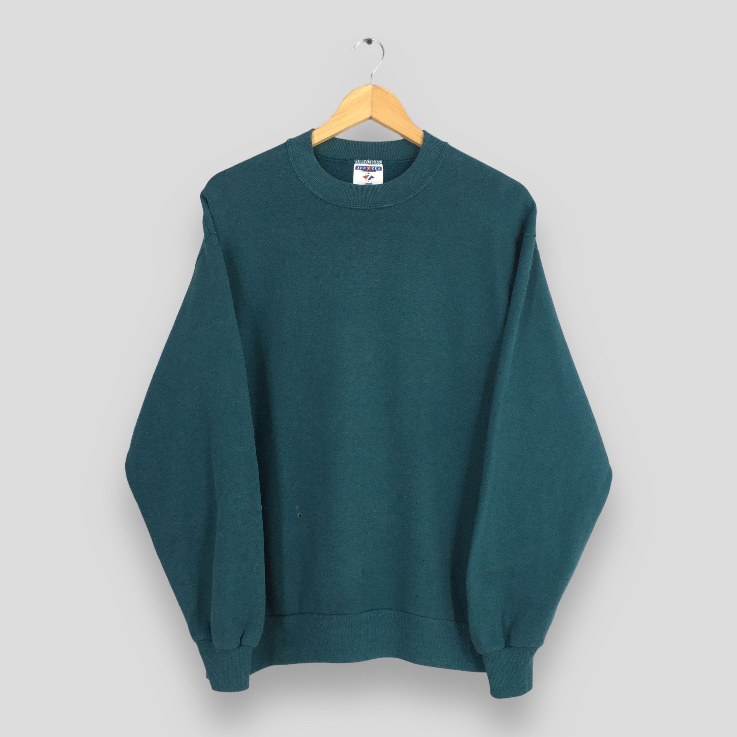 Jerzees Vintage 90s Jerzees Usa Green Plain Sweatshirt Medium Size US M / EU 48-50 / 2 - 1 Thumbnail
