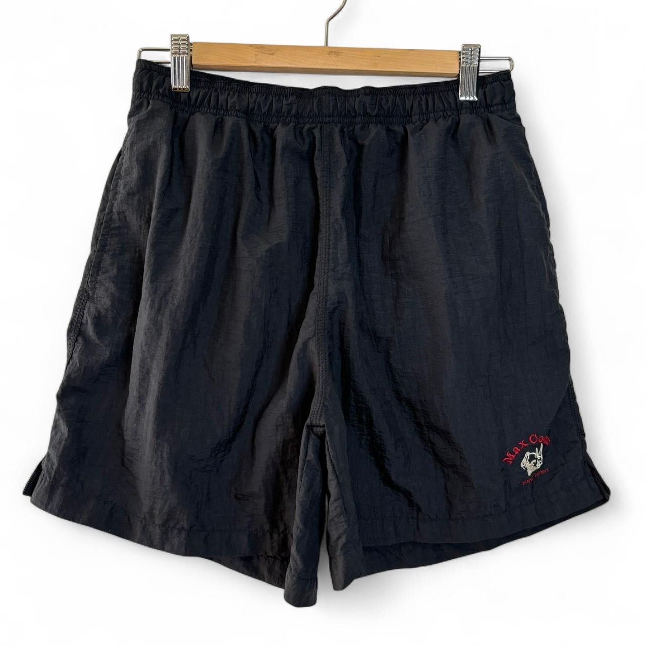 Vintage Vintage 90s Black Nylon Swim Trunks Shorts Size US 28 / EU 44 - 1 Thumbnail
