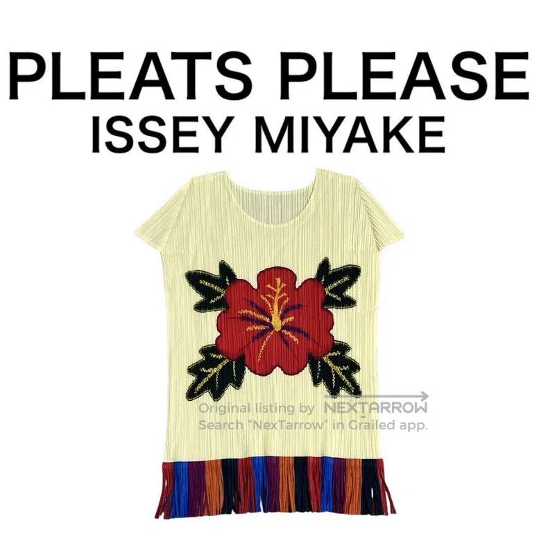 Issey Miyake Issey Miyake Fringed Short Sleeve Top Size L / US 10 / IT 46 - 1 Thumbnail