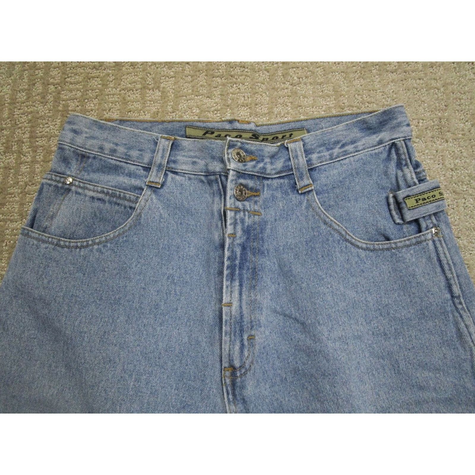 Vintage VINTAGE Paco Jeans Shorts Mens 32 Denim Carpenter Hammer Loop Button Fly 90s Shorts Mens 32 Denim Blue 90s Pacos Grunge Hip Hop Bermuda Pocket Mens Size US 32 / EU 48 - 2 Thumbnail