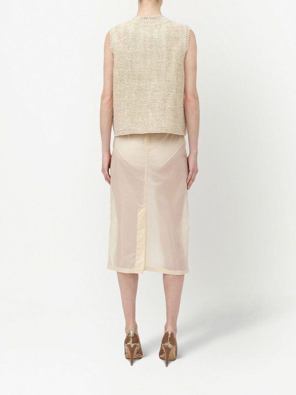 Maison Margiela o1y0625 Sleeveless Sweater in Beige Size S / US 4 / IT 40 - 5 Thumbnail