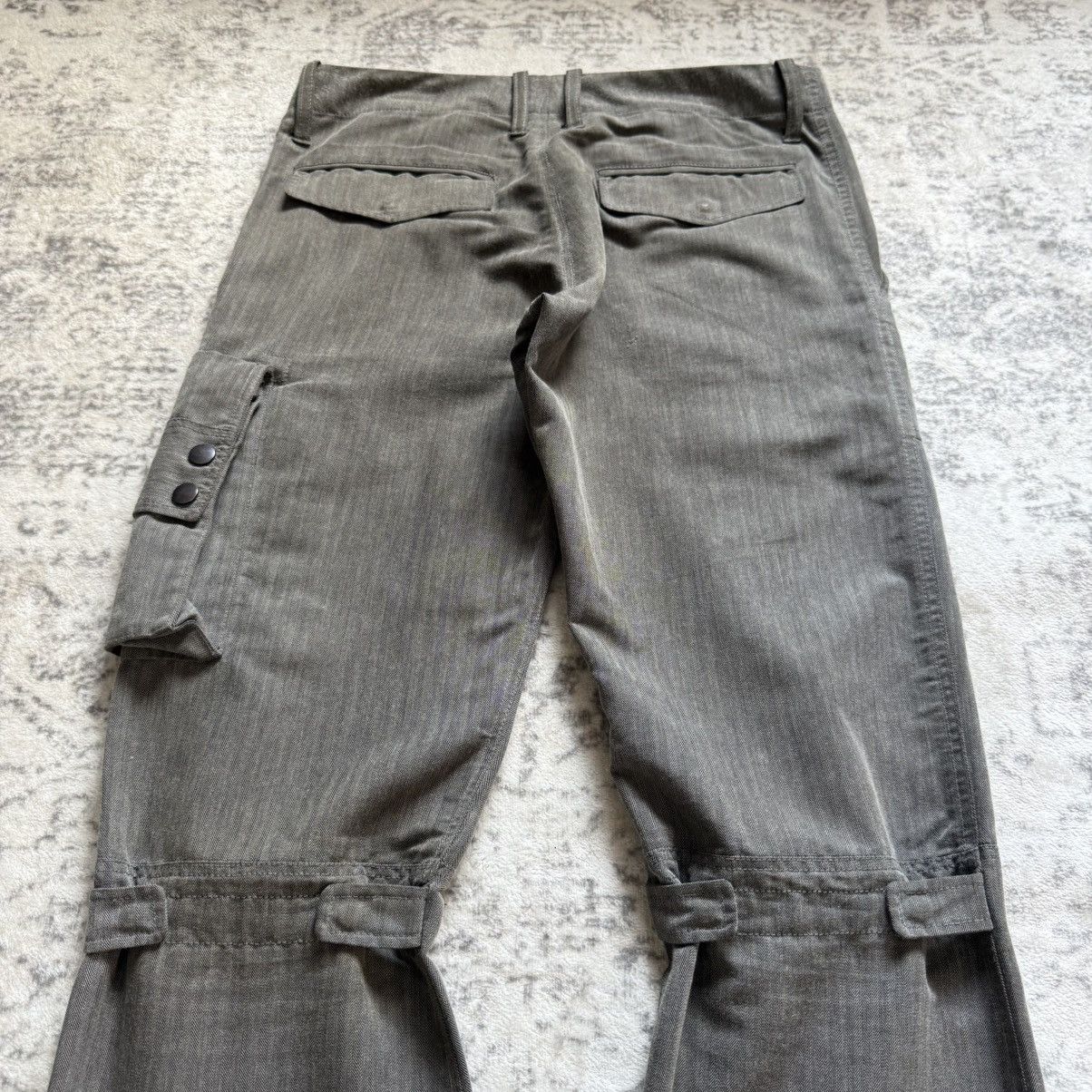 Issey Miyake 2000s Tete Homme Japan Gun Pocket Reconstructed Flare Cargo Size US 30 / EU 46 - 9 Thumbnail