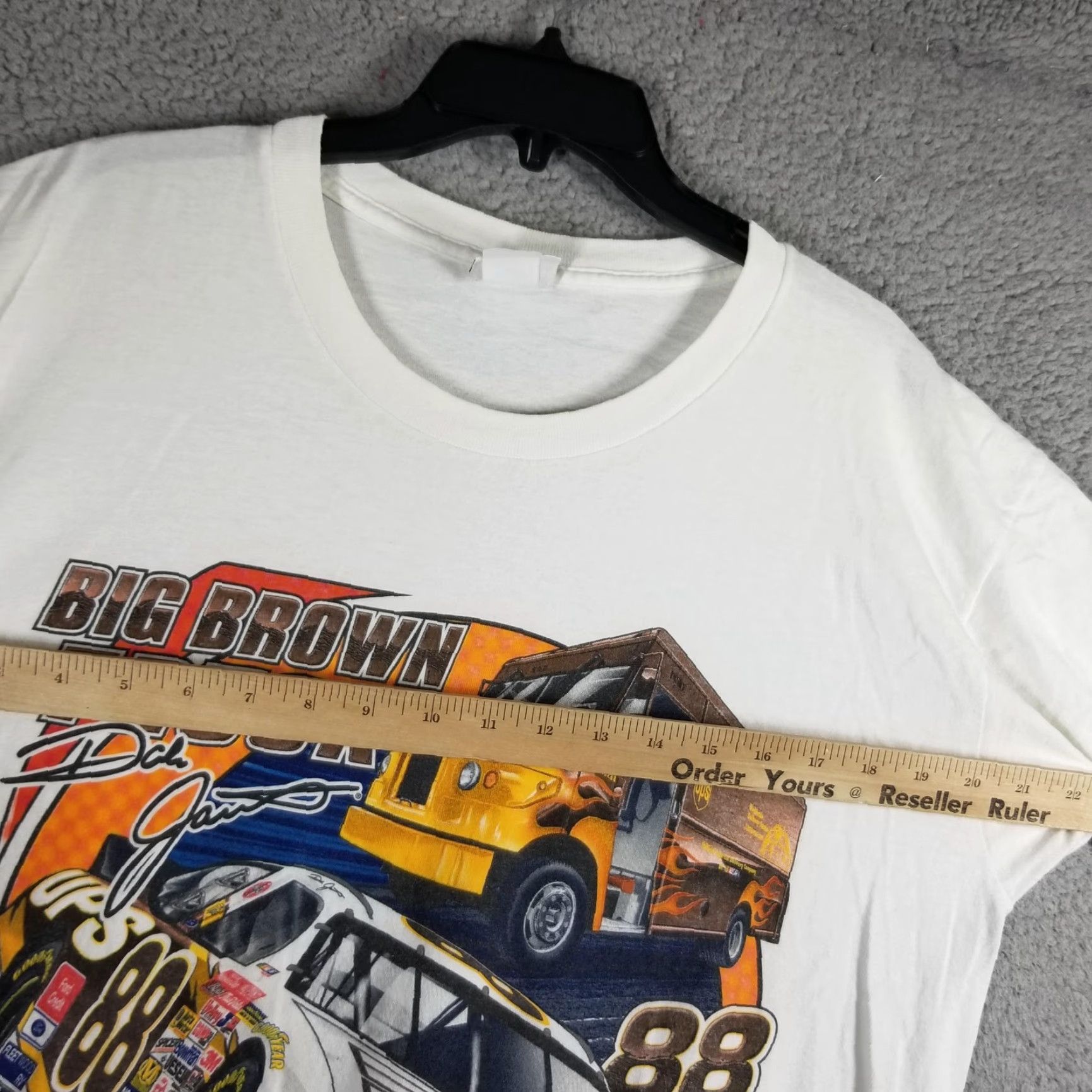 Chase Authentics VINTAGE Chase Authentics Dale Jarrett UPS NASCAR Shirt Mens Large White Graphic Print 00s Racing Tee Mens Large Size US L / EU 52-54 / 3 - 7 Thumbnail