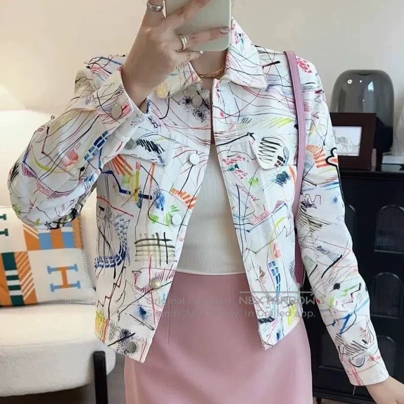 Hermes Hermes Graffiti Denim Jacket Size XS / US 0-2 / IT 36-38 - 1 Thumbnail