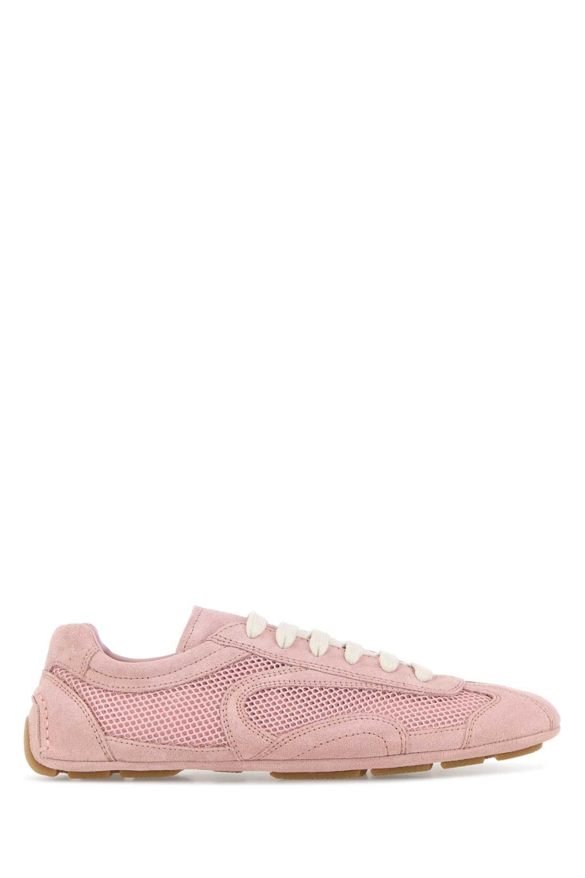 Pink Suede And Mesh Montecarlo Sneakers