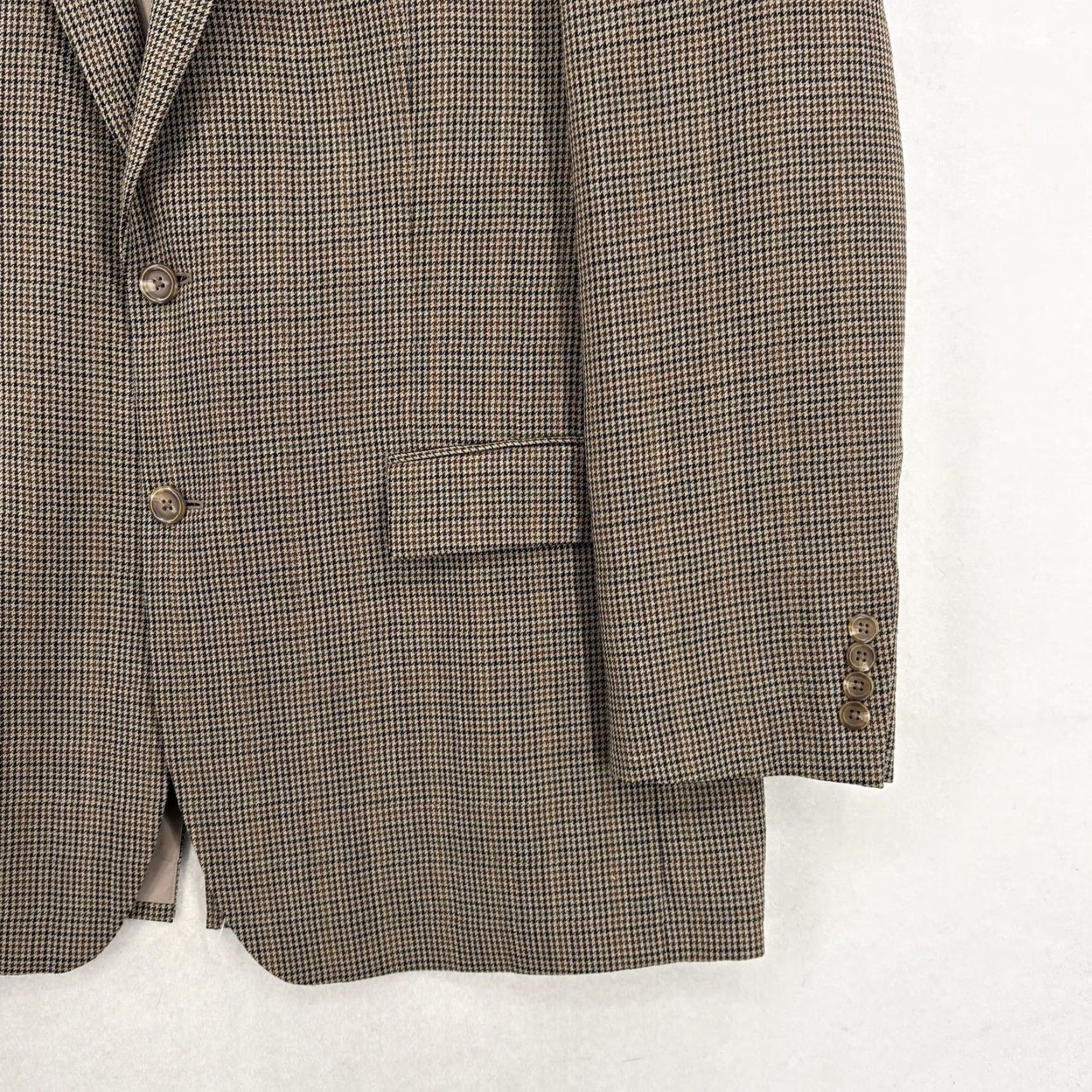 Ralph Lauren Lauren Ralph Lauren Blazer Mens 44L Brown Check Wool Tweed Sport Coat Jacket Size 44R - 3 Thumbnail