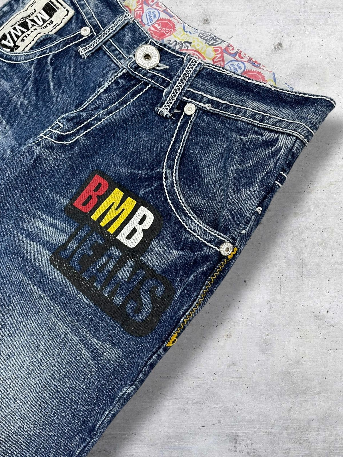 Hysteric Glamour VINTAGE BLUE MOON BLUE 1990S JAPAN DESIGNER GRAPHIC DENIM Size US 29 - 11 Thumbnail