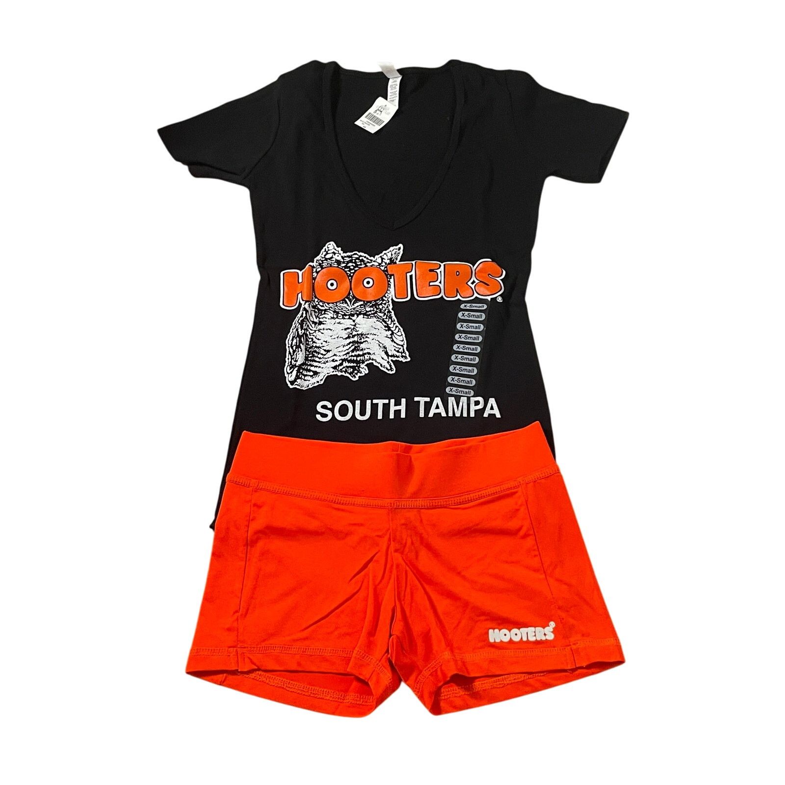 Other New Women Hooters Uniform V-Neck tee Shorts Sock hose Xs/Xxs Size XS / US 0-2 / IT 36-38 - 3 Thumbnail
