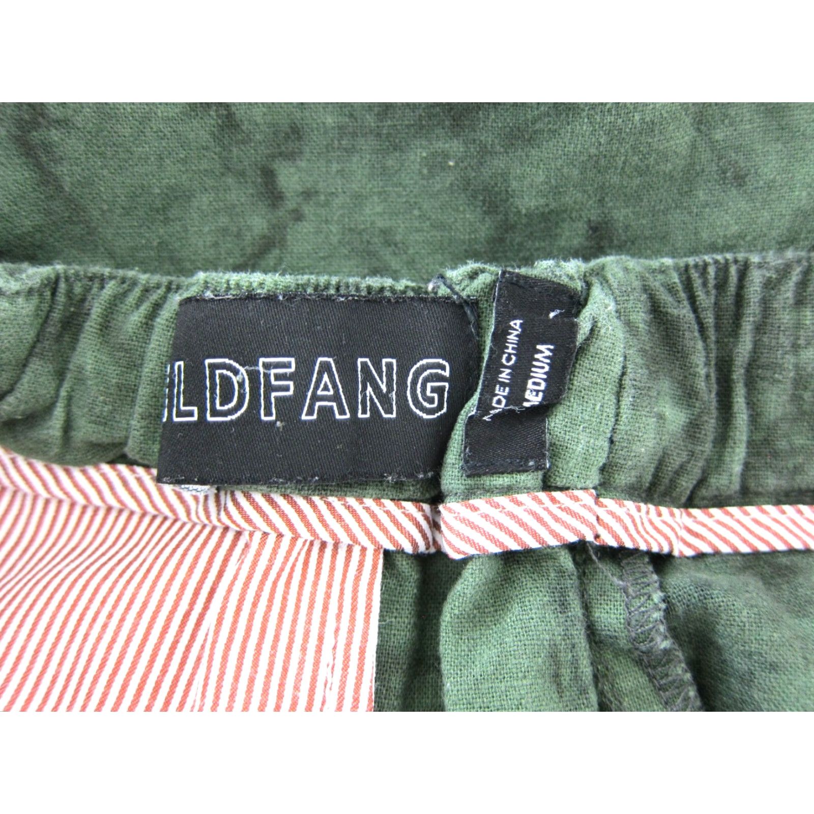 Wildfang WILDFANG Women Medium Linen Cotton Green Tie Dye Pocket Wide Leg Cropped Pant Shirts? Size 32" / US 10 / IT 46 - 3 Thumbnail
