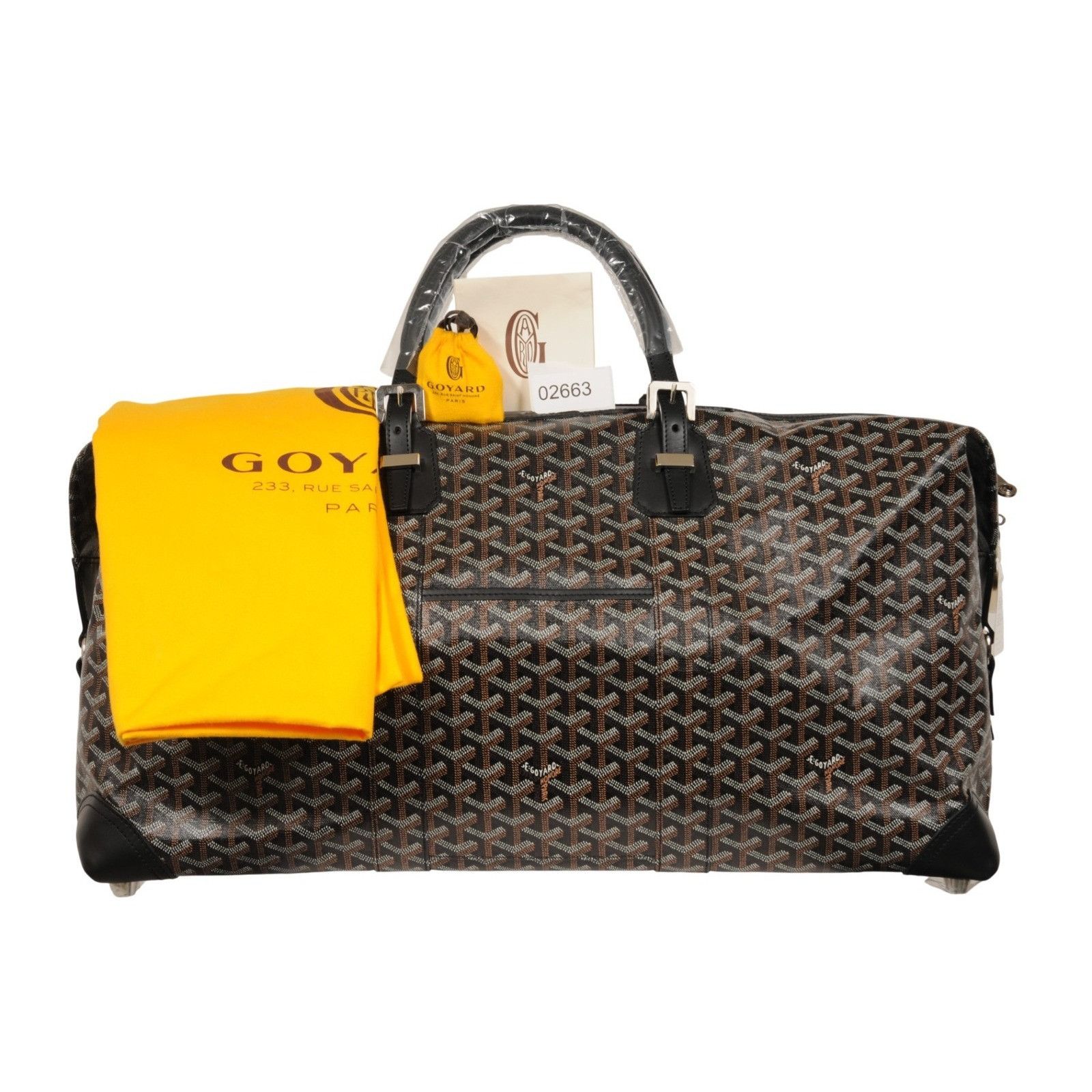 Goyard Boeing 55 Duffle Bag Black Brown Travel Carry On Weekend Size ONE SIZE - 2 Thumbnail