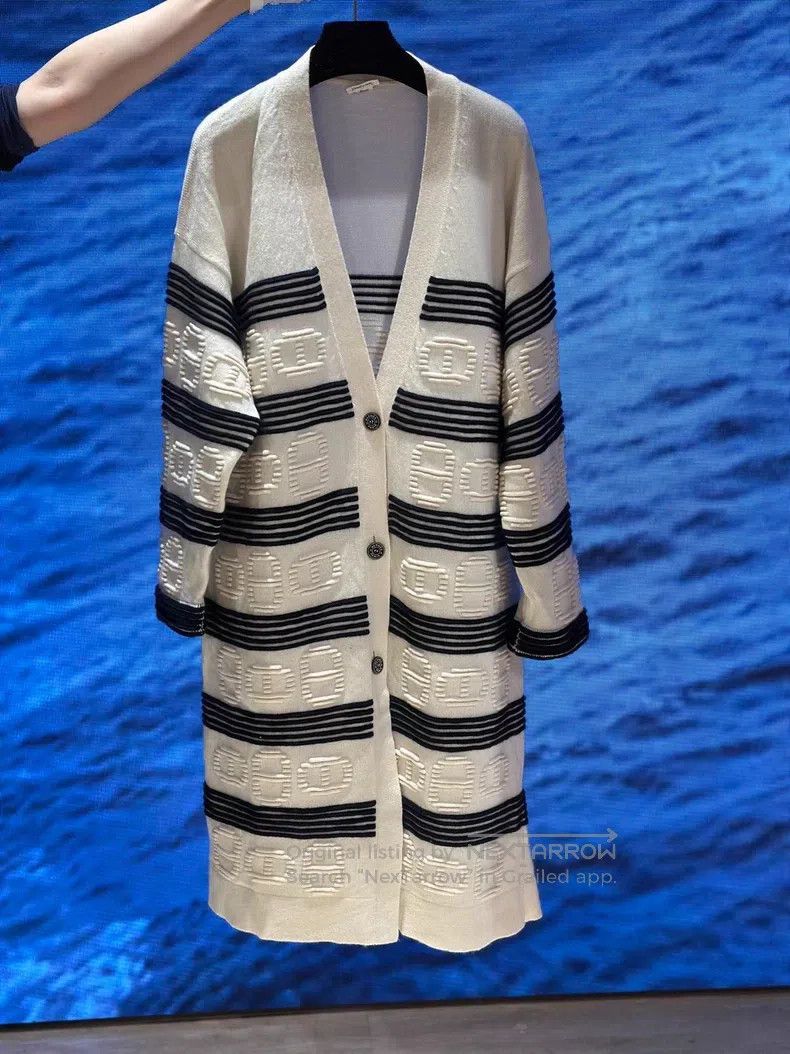 Hermes Hermes Pig Nose Knit Coat Jacket, 64% Cashmere 36% Cotton Size XS / US 0-2 / IT 36-38 - 1 Thumbnail