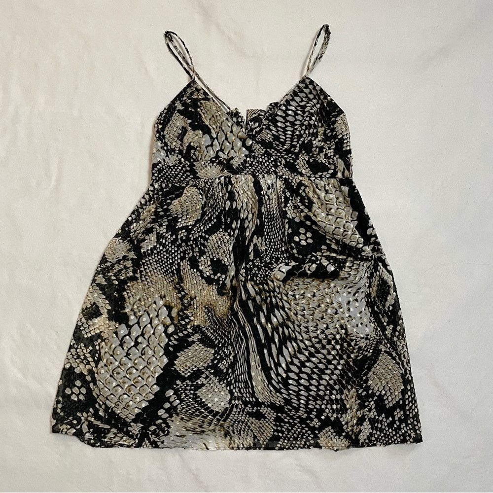 Zara New Zara Snake Print Babydoll Dress Top Size S Size S / US 4 / IT 40 - 6 Thumbnail