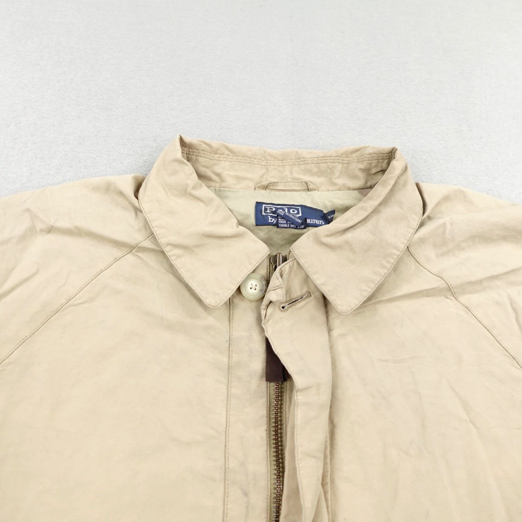 Polo Ralph Lauren VINTAGE Polo Ralph Lauren Jacket Mens M Khaki Beige Tan Field Coat Utility Cotton Blend Zip Block 90s Mens Size US M / EU 48-50 / 2 - 2 Thumbnail