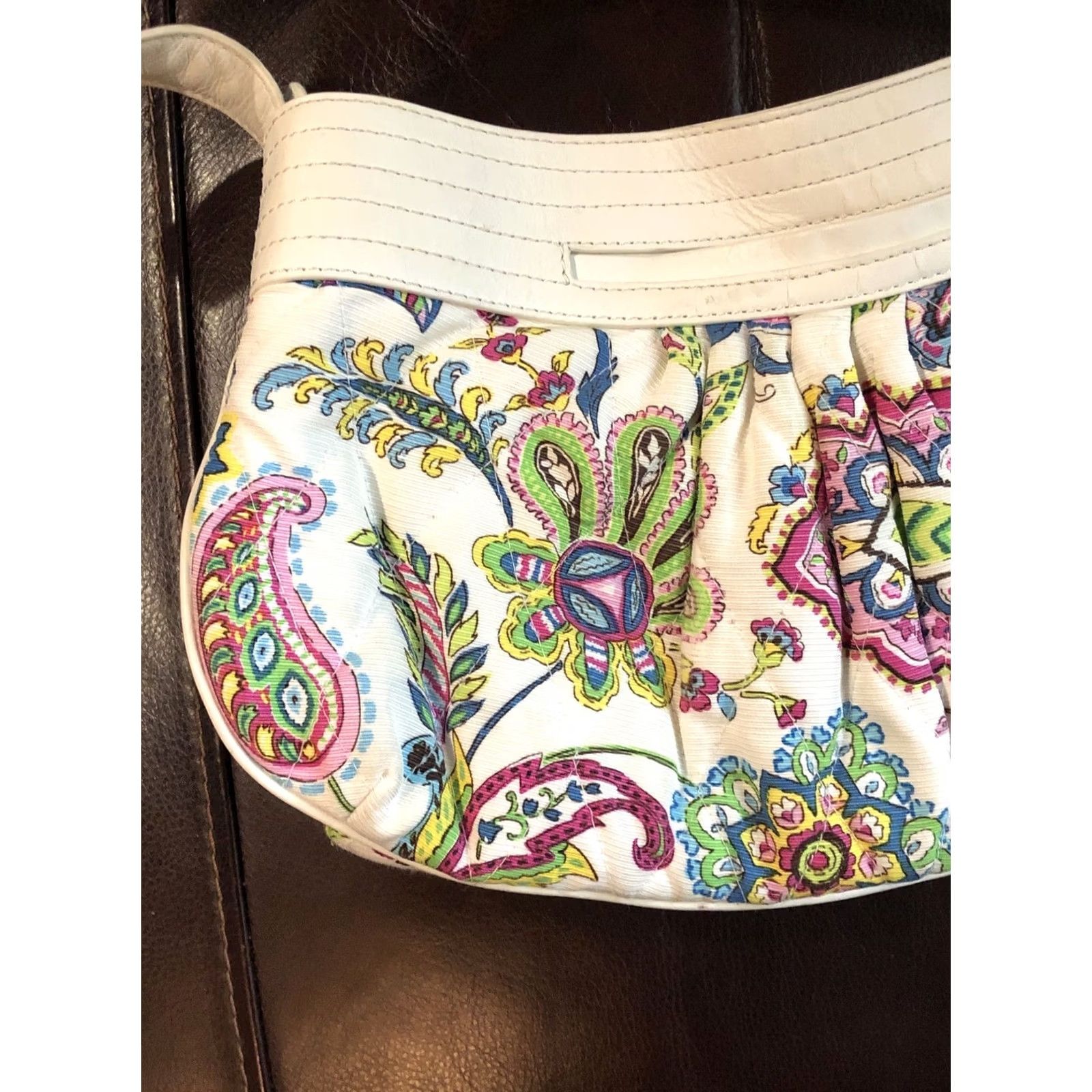 Vera Bradley Vera Bradley Purse Paisley Floral Design Multicolor Leather Top Handle Bag Womens Size ONE SIZE - 6 Thumbnail