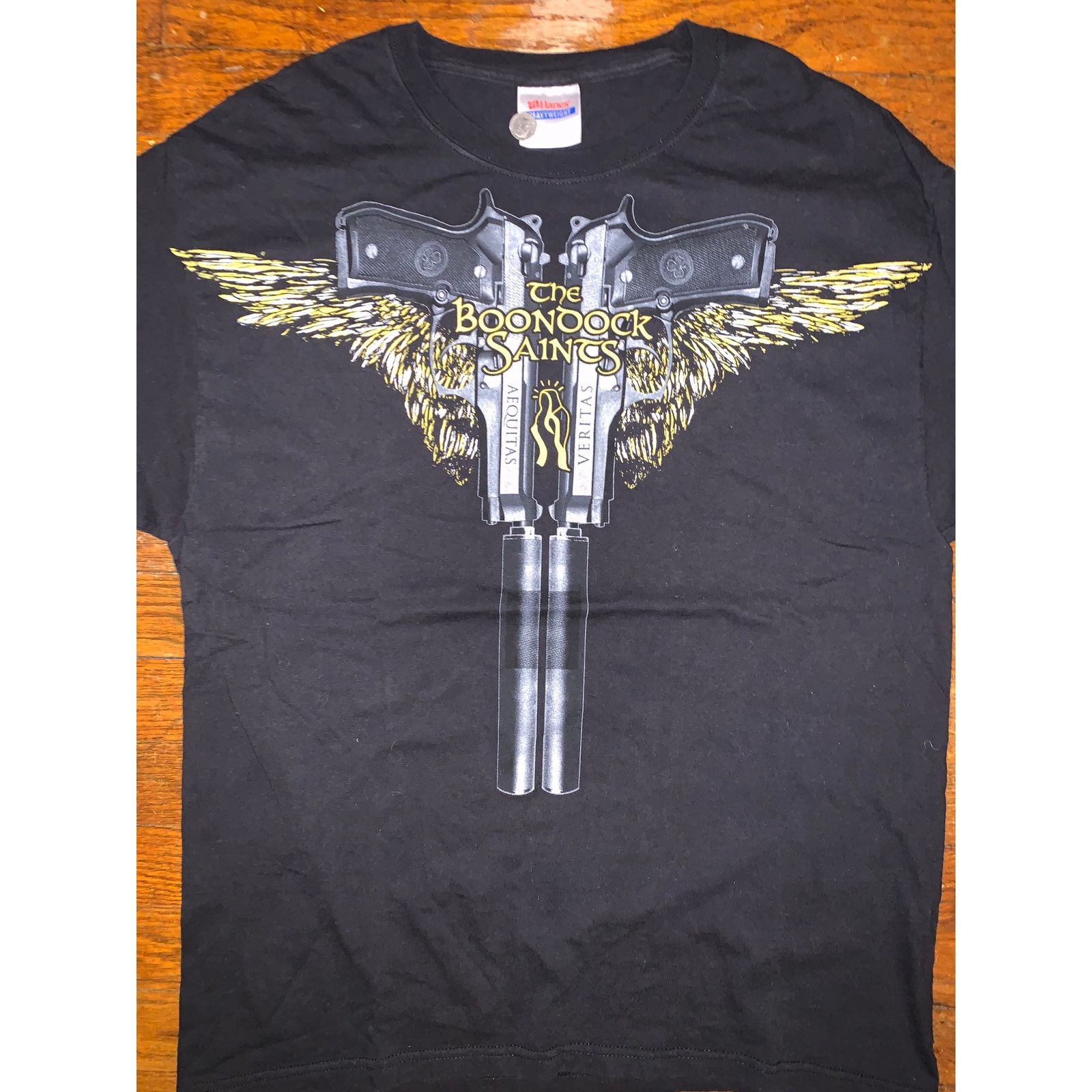 Hanes Boondock Saints Two Guns T Shirt Large Thy Will Be Done Size US L / EU 52-54 / 3 - 4 Thumbnail