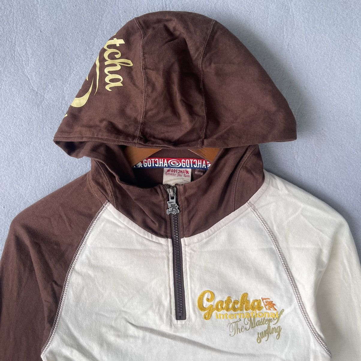 Gotcha Vintage Gotcha Surf Travel Hoodie Y2K Brown White Size US XS / EU 42 / 0 - 2 Thumbnail