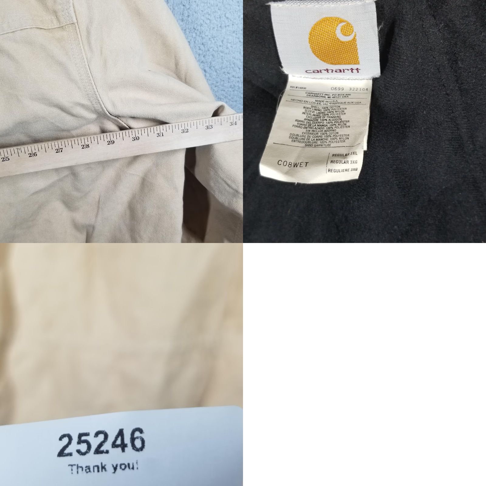 Carhartt Vintage Carhartt Duck Canvas Chore Work Jacket Coat 3XL C08WET Union Made Beiges Size US XXL / EU 58 / 5 - 8 Thumbnail