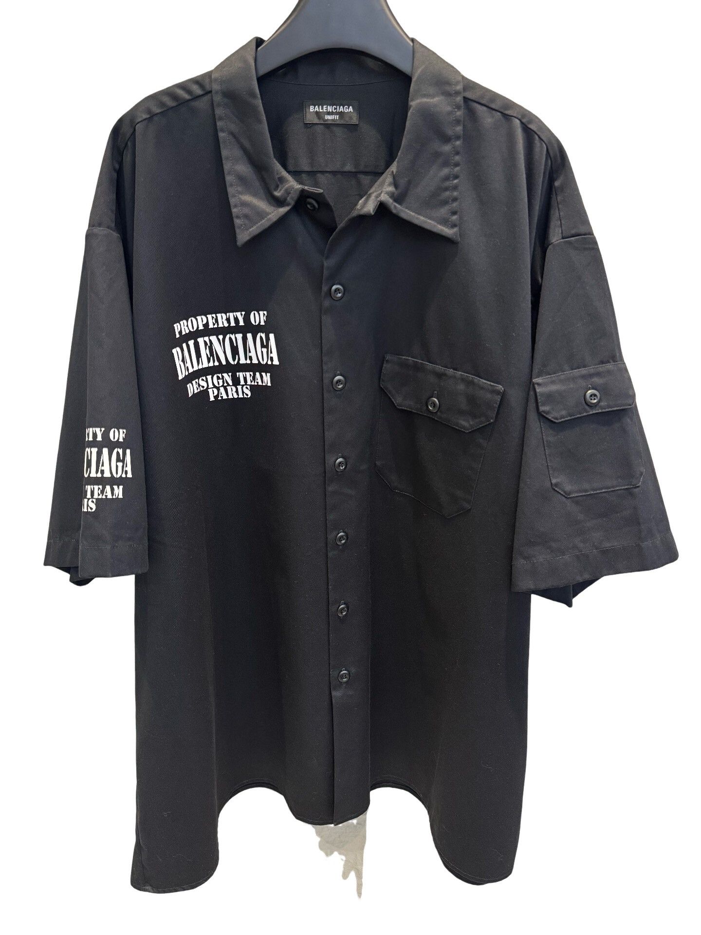 Balenciaga Balenciaga Property Of Print Short Sleeve Shirt Size L Size US L / EU 52-54 / 3 - 1 Thumbnail
