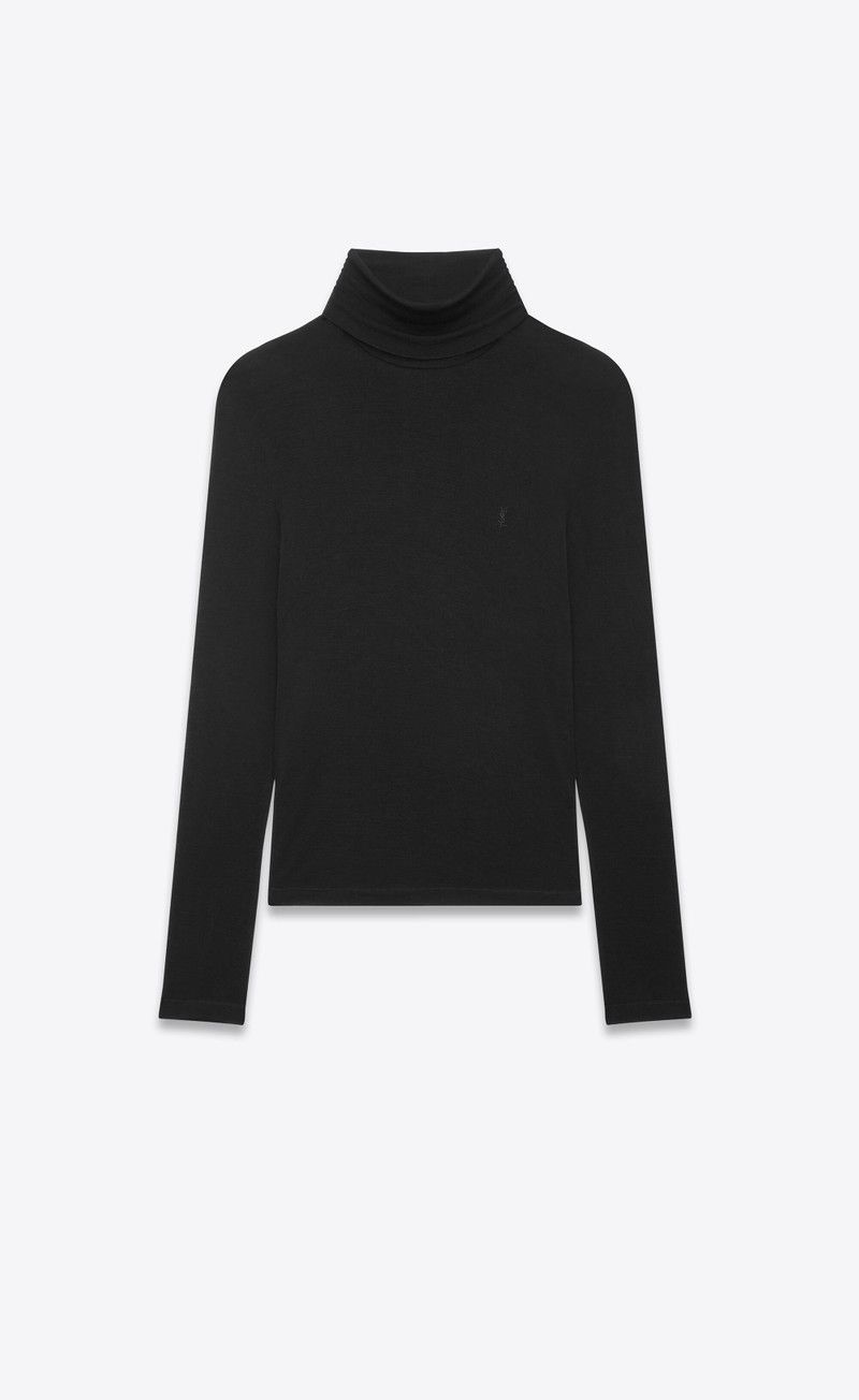 Saint Laurent Paris o1bcso1str0426 Turtleneck Long-Sleeved Jumper in Black Size US XL / EU 56 / 4 - 1 Thumbnail