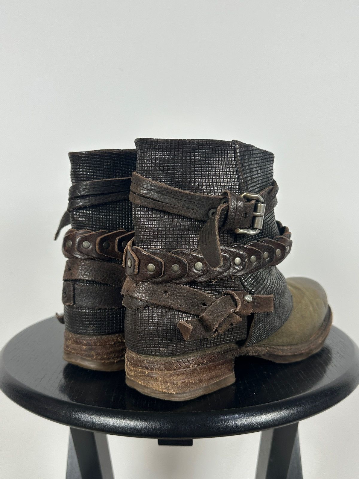A.S.98 A.S.98. Airstep Leather Biker Ankle Studded Strap Boots Size US 6 / IT 36 - 4 Thumbnail