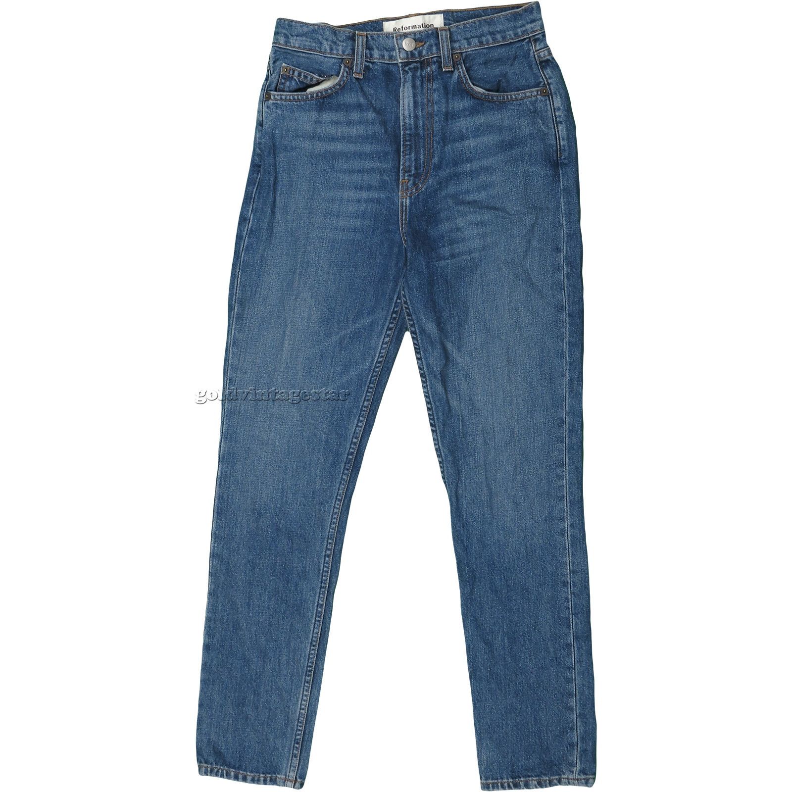 Reformation High Waisted Cigarette Jeans 27 Baltic Wash