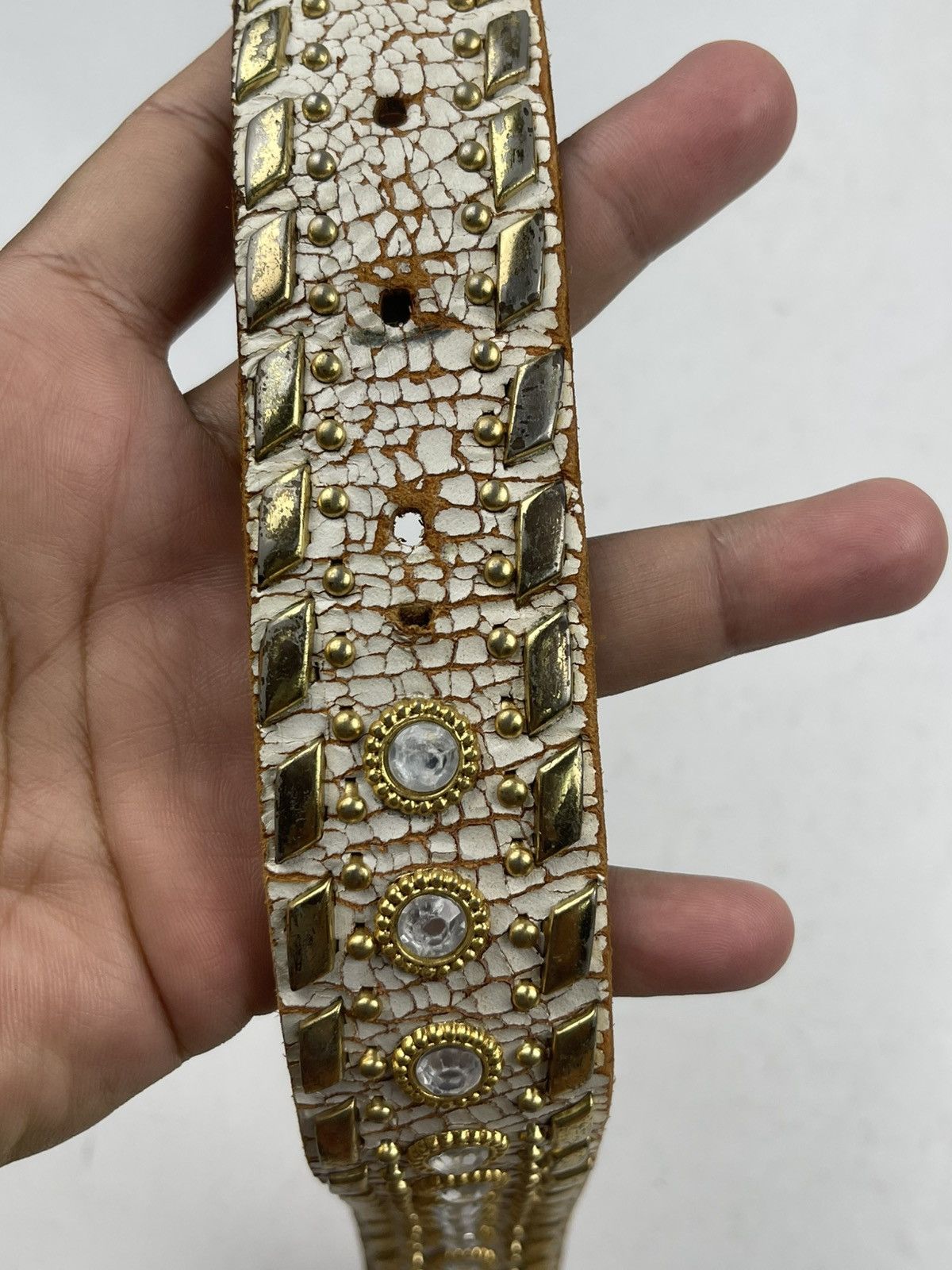 Other distressed studded leather belt tc33 Size 36 - 12 Thumbnail