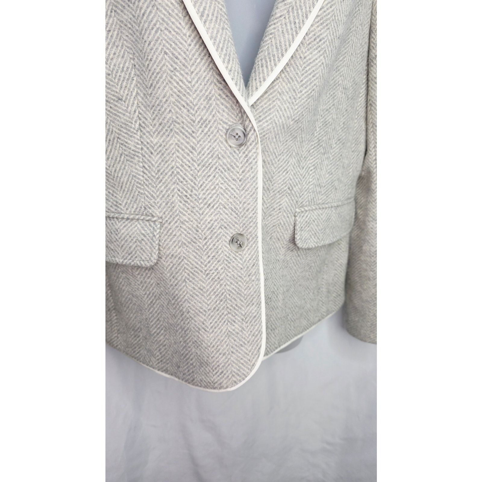 Vineyard Vines Vineyard Vines Wool Herringbone Blazer Academia Jacket Size L / US 10 / IT 46 - 4 Thumbnail