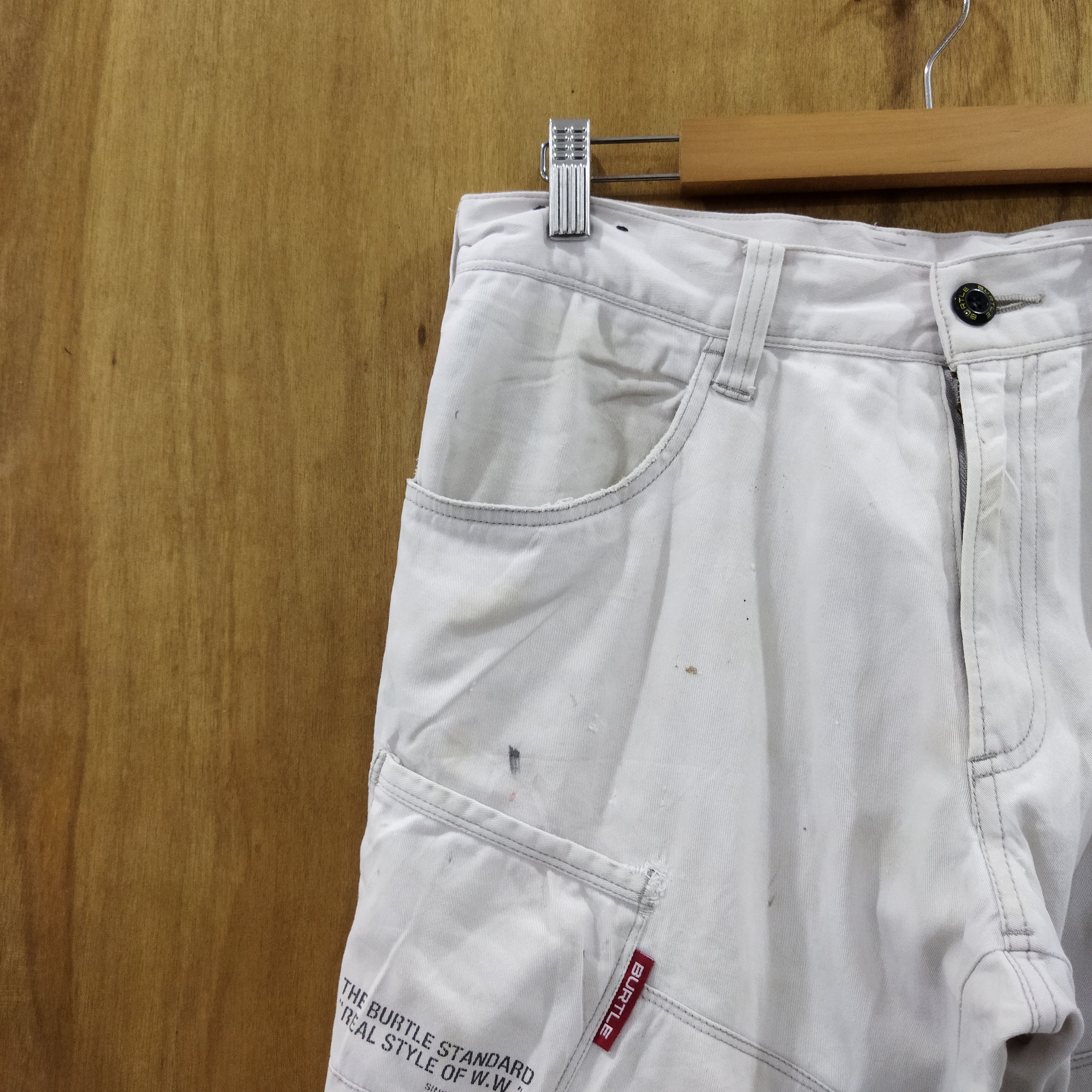 Japanese Brand BURTLE WORK WARE FADED WHITE CARGO PANTS Size US 32 / EU 48 - 4 Thumbnail