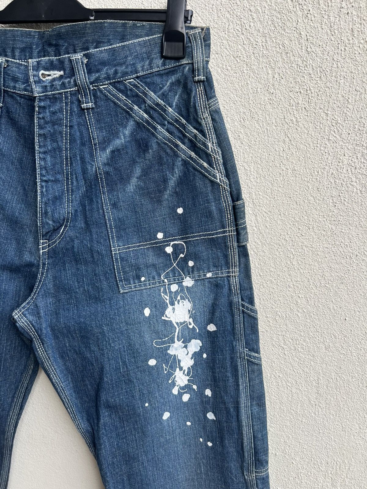 Vintage VTG REFER Japan Paint Splashed Distress Denim Cargo Jeans Size US 32 / EU 48 - 11 Thumbnail