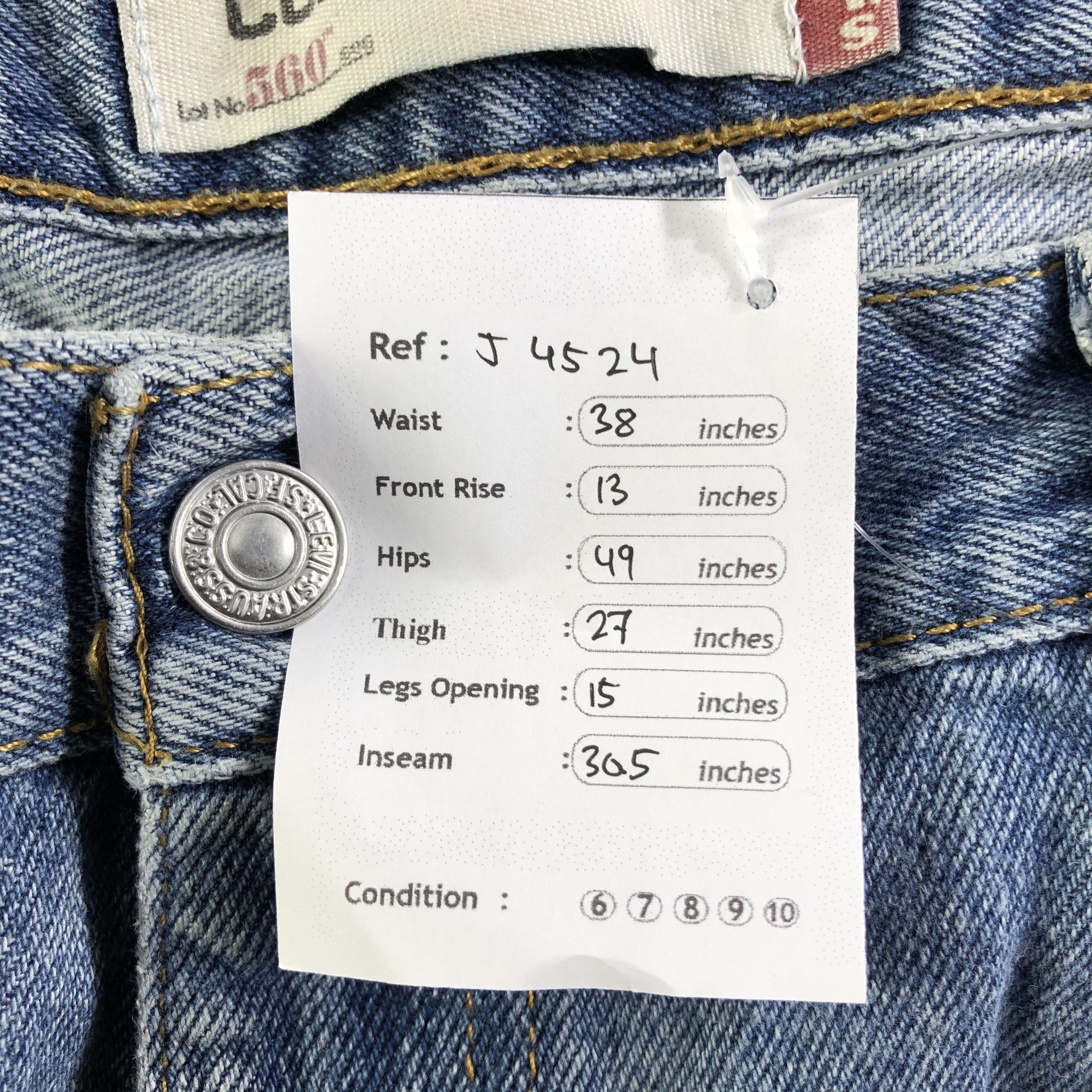 Levi's Vintage Blue Wash Levis 560 Jeans-J4524 Size US 38 / EU 54 - 13 Thumbnail